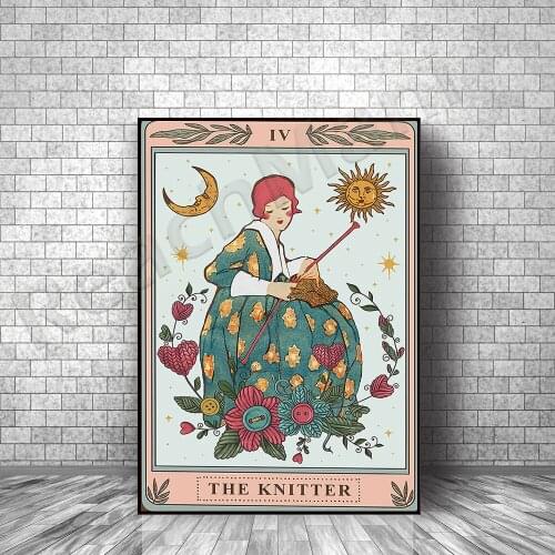 Knitted Tarot Poster / Knitted Poster / Decoration / Home Knitted Wall