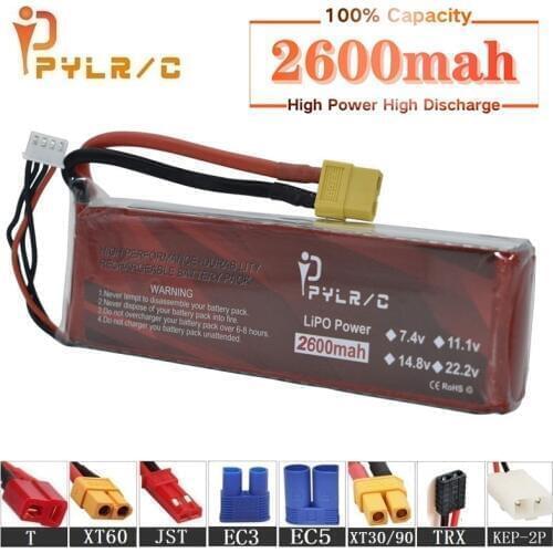 High Rate 14.8v 2600mAh Lipo Battery For RC Helicopter Parts 4s Lithium battery 14.8v 50C RC Cars Airplanes Drone Battery T/XT60