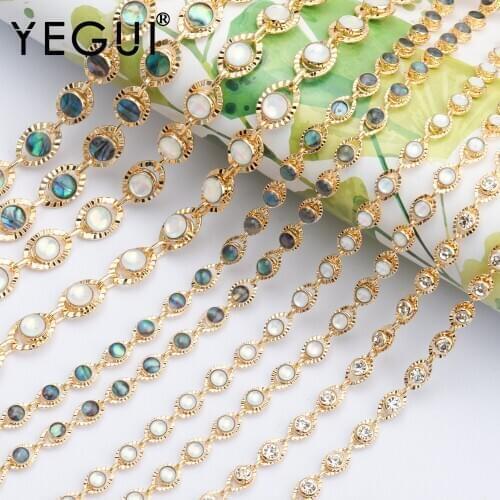 YEGUI C102,jewelry accessories,18k gold plated,0.3 microns,chain,zircon,handmade,jewelry making,diy bracelet necklace,50cm/lot