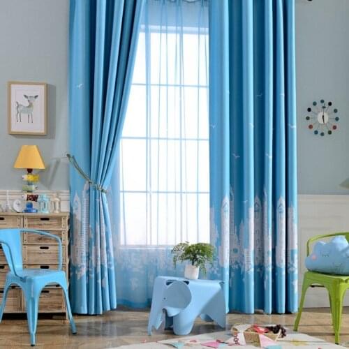 Modern Simple Cute Cartoon Curtain City Childlike Childrens Room High Shading Curtains for Living Room Bedroom Curtain tulle