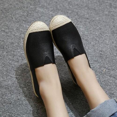 2021 Autumn New Arrival Lazy Women Shoes Plus Size 34-43 Round Toe Women Flats Shose White Slip On Shallow Females Loafers