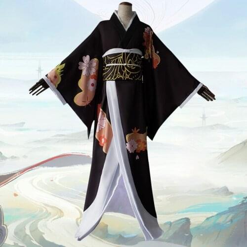 Anime Demon Slayer: Kimetsu no Yaiba Cosplay Womens Costume Girls Kibutsuji Muzan Kimono Cosplay Costume Female Clothes Adult