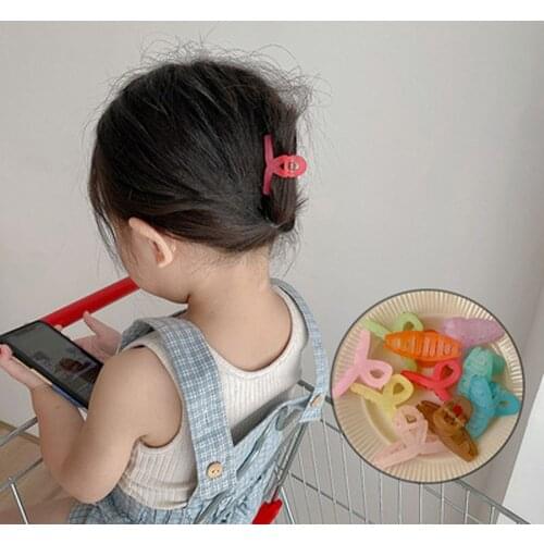 1Pcs Korean Baby Girls Cute Frosted Matte Hair Clips Childrens Hair Claw Candy Headwear Kid Hair Accessories