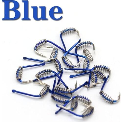 20pcs lot Spring Hook Barbed Circle Carp Colored HookSize 4# to 14# Jig Fly Fishing Hook Fishing Accessories Supplies Lures