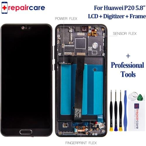 2240x1080 5.8" For Huawei P20 LCD Display Touch Screen Digitizer Assembly EML-L29 L22 L09 AL00 For Huawei P20 LCD With Frame