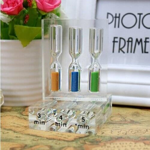 3,4,5or1,2,3min Acrylic Timer Hourglass Sand Clock Sandglass Kid Toy Home Decor