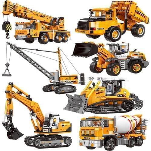 42108 technic crane City Vehicle Engineering Excavator Bulldozer Truck Loader Building Blocks Kid Toy moc set DIY