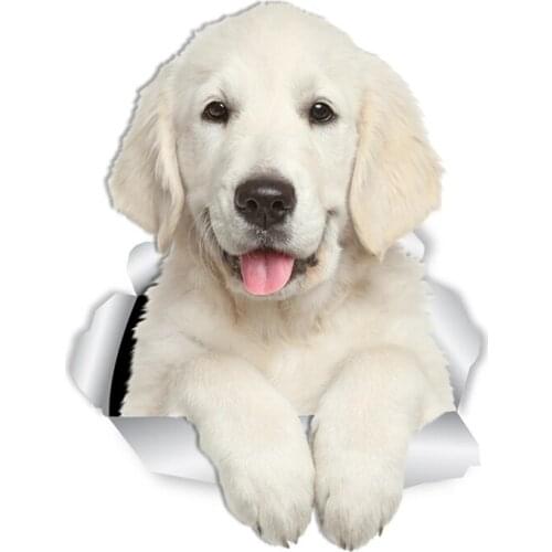 A0533#13cm/17cm Removable Decal Gorgeous Golden Retriever Dogs Car Sticker Waterproof Accessories on Bumper Rear Window