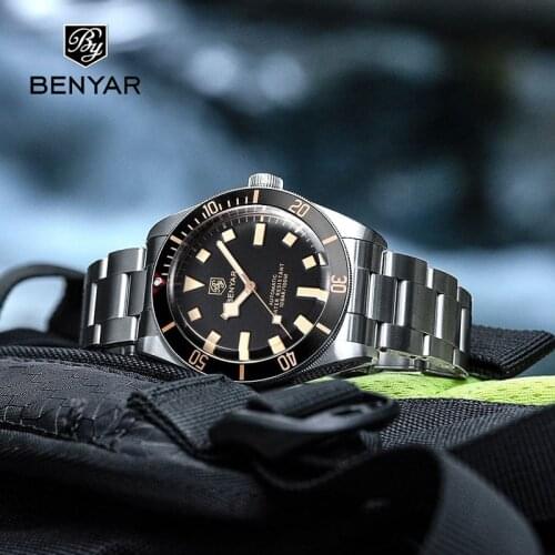 BENYAR Mechanical Mens Wrist Watches BB58 Automatic Sport Watch For Men 2021 Stainless Steel Waterproof Business Luminous Clock