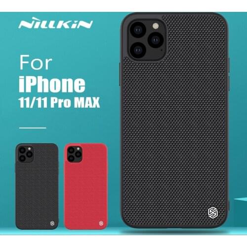 For iPhone 11 Pro Max XR XS X Case Nillkin 3D Textured Nylon Back Cover Soft Touch Edge Phone Case for iPhone XS Max X Hard Case