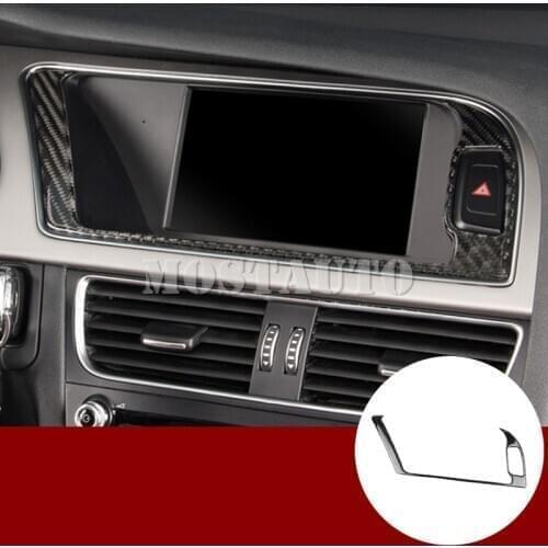For Audi A5 S5 Carbon Fiber Center GPS Navigation Frame Cover Trim 2008-2016 1pcs Car Accessories Interior Car Decor Car Trim
