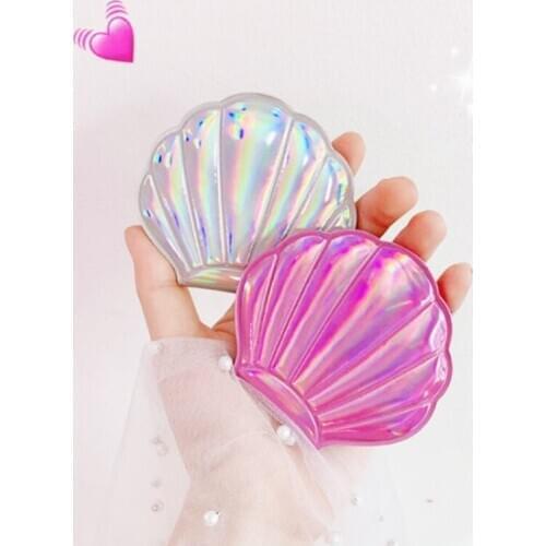 Dream double-sided makeup mirror laser color girl heart shell fairy small mirror portable portable mirror