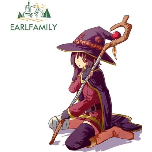 EARLFAMILY 13cm x 8.9cm For Megumin Car Stickers Occlusion Scratch Decal Waterproof Custom Printing Fashion For JDM SUV RV