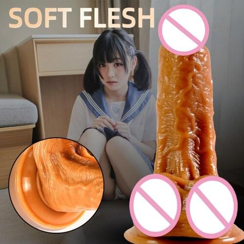 Small Realistic Dildo with Powerful Suction CupRealistic Penis Sex Toy Flexible G-spot Dildo with Curved Shaft and Ball