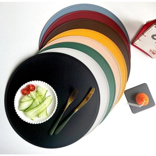 Solid Color Water Oil Resistant Non-slip Kitchen Placemat Coaster Insulation Pad Dish Coffee Cup Table Mat Home Decor 51107