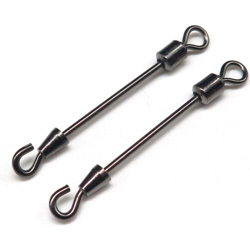 Minfishing 50 PCS/Lot Stainless Steel Rolling Swivel One Side Open Hook Fishing Accessories