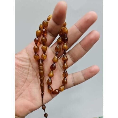 Islamic Tasbih Muslim Rosary Beads 33 Prayer Rosary For Men Bracelet For Men Accessory amber oltu amber stone Handmade Turkey