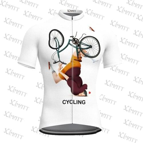 2021 New Style Classic Cyclist Who Fell Summer Polyester Mtb Jersey White Quick Drying Men And Women Wear