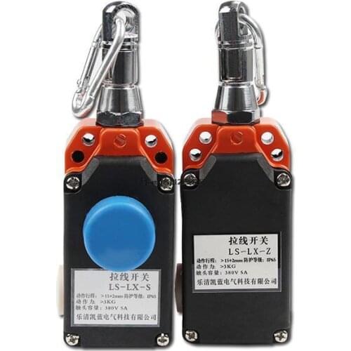 Single Side Pull Wire / Pull Rope Emergency Stop Switch Manual Reset with Button zs7111 / 1svd ls-lx-s