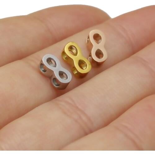 5pcs/lot Stainless Steel Illimited Charms Bracelet Connectors Necklace Pendant Jewelry Making DIY Crafts Supplies Findings Bts