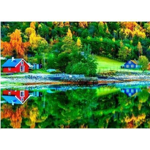 Full round diamond painting trees scenery rhinestone embroidery landscape mosaic stickers decor diamond dots poster wall papers