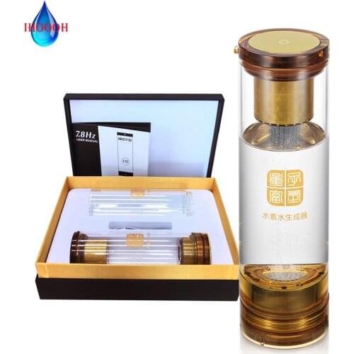 Portable Hydrogen Rich Water Cup Dupont SPE/PEM Electrolysis Alkaline H2 Generator Molecular Resonance MRETOH 7.8 Hertz Bottle