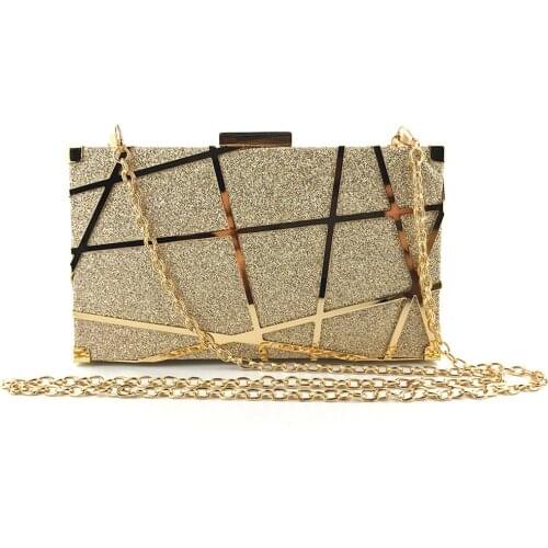 Luxury Evening Wallet Women Party Banquet Glitter Bag Gold Wedding Clutches Party Prom Blingbling Chain Shoulder Bag Mujer Sac