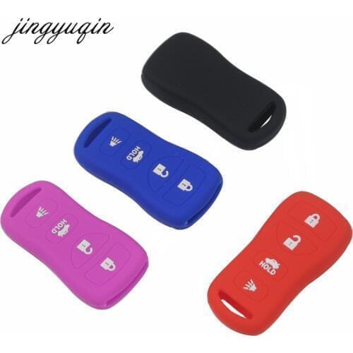 Jingyuqin 30pcs Silicone Case Fob For Nissan Armada Sentra 350Z Altima Maxima Infiniti 4 Button Remote Key Rubber Cover
