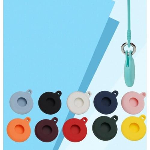 Silicone Protector Cover with Keychain For AirTags Shockproof Anti-scratch Anti-fall For Air Tags F62C
