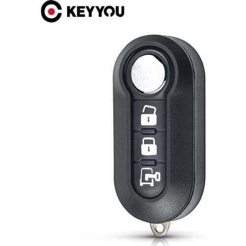 KEYYOU SIP22 3 Buttons Flip Folding Car Key Shell For Fiat 500 Punto Ducato Stilo Panda Remote Auto Key Pad Case Cover Fob