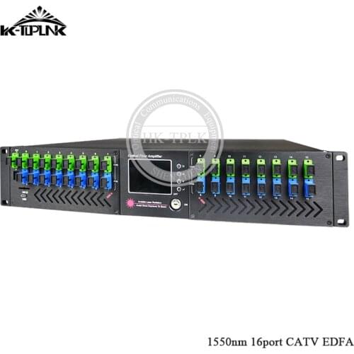 Factory Price 2U/80W 1550nm 16Port*21dbm CATV EDFA Without WDM SC APC 1550nm,High Power Optical Fiber Amplifier