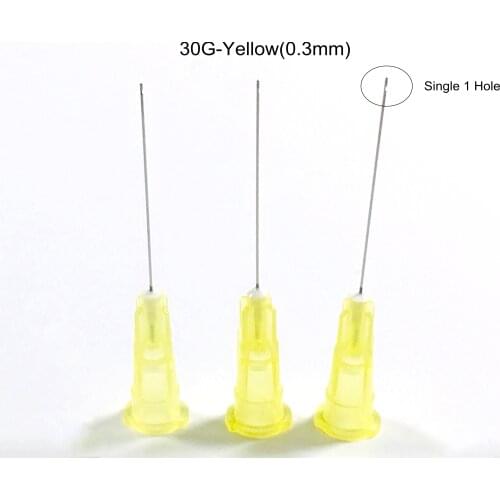 Dental Endo Irrigation Needle Disposable Syringe Tips 27GA Yellow Single One Hole