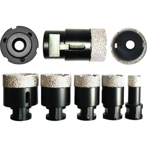 Dry Diamond Drilling Core Bits for Porcelain Tile M14 Thread Ceramic Marble Brick Vacuum Brazed Core Drill Bits Set Hardware