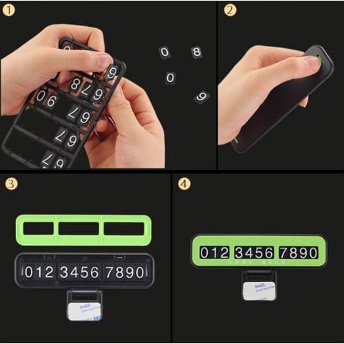 Phone Number Plate for Temporary Parking Rotatable Hide Phone Number Cards Automotive Interior Accessories Ornament