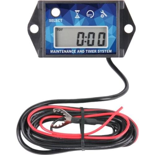 Waterproof Digital Inductive Tachometer LCD Hour Meter for All Gasoline Engine ATV UTV Dirtbike Outboar Chainsaw Outboard Jet Sk