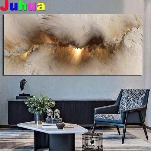 Wangart Grey Yellow Cloud Abstract Diamond Painting Think Independe Wall Picture For Living Room large Diamond Mosaic Modern Art