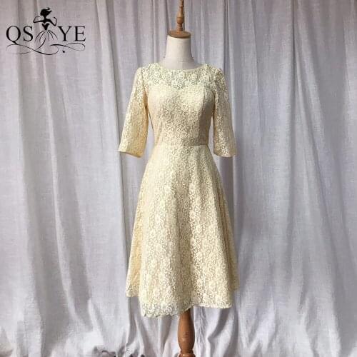 Yellow Homecoming Dress Lace Short Prom Gown Long Sleeves Women Party Dress Open Back A line Short Formal Gown