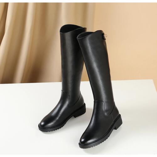New genuine leather women knee high boots free transport style winter boots women fashion soft women boots Long tube boots