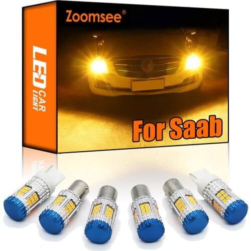 Zoomsee Canbus For Saab 9-3 9-5 9-2X 9-7X 1999-2014 No Hyper Flash Error Auto LED Front Rear Turn Signal Light Bulb PY21W W21W