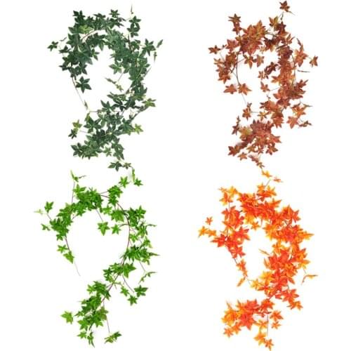 1.70M Artificial Maple Leaf Vine Decoration Windowill Autumn Leaves Garland Fake Foliage String for Wedding Home Garden Decor