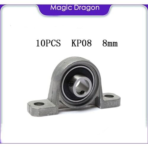 10Pcs KP08 8mm p08 High quality insert bearing shaft support Spherical roller zinc alloy mounted bearings pillow block housing