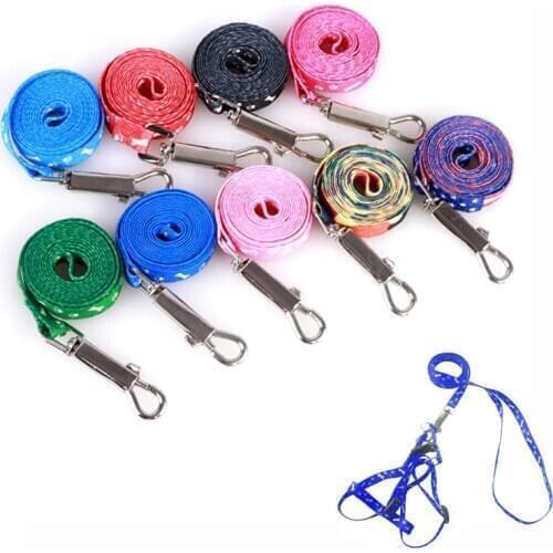 10 Colors Nylon Pet Cat Dog Harness Leash Lead Set For Small Medium Dogs Puppy Chihuahua Teddy Poodle Easy Traction Fixed Rope