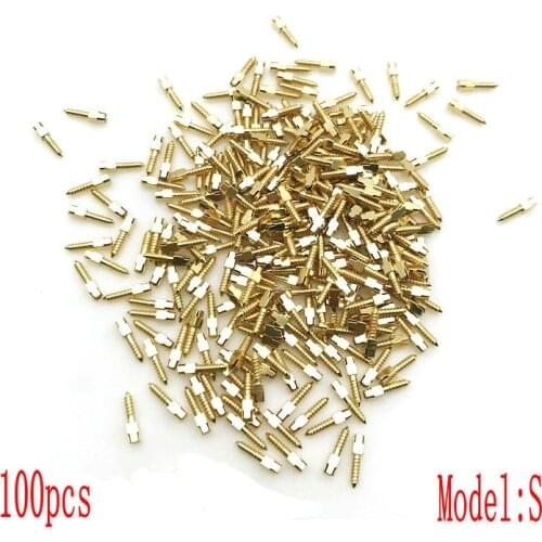 100Pcs Conical Dental material Dental Gold Plated Tapered Conical Screw Posts Kits S model
