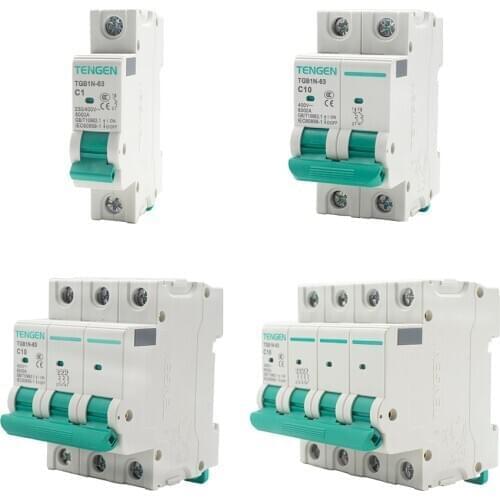 1P 2P 3P 4P 1A - 125A DZ47 Mini Circuit Breaker Air Switch Home Distribution Protection Switch 6KA AC 110V / 220V / 400V 50/60H