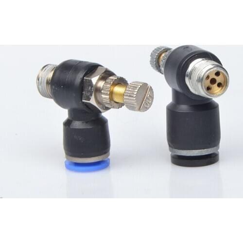 2pcs Cylinder connector sl type throttle valve adjustable flow connector speed control valve sl4 - M5 01 02 03