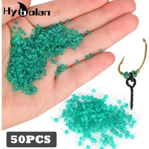 50Pcs Carp Fishing Hook Stops Beads Carp Accessories rubber Chod Ronnie Stoper Rig Pop UP Boilie Stop Terminal Tackle tool