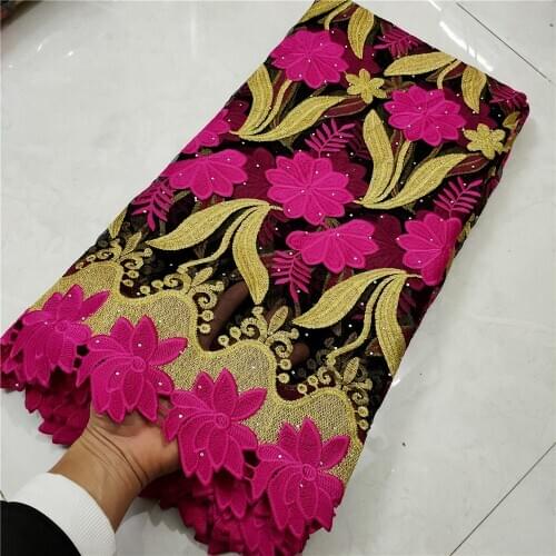 African Lace Fabric 2021 Embroidery Nigerian Beads Lace Fabric.High Quality Stones French Tulle Lace Fabric For Women