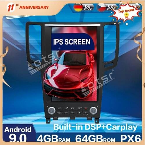 For Infiniti G37 G25 G35 2008+ Android 9 Multimedia Player Tesla PX6 4+64GB Car Radio HD Auto GPS Navigation DSP carplay WIFI BT