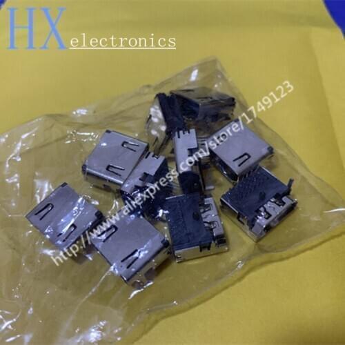 Free shipping 10PCS 19P three rows pins HDMI 90 degree curved plug weld plate HDTV Socket Interface