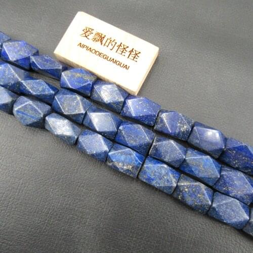 APDGG Natural Blue Faceted Lapis Lazuli loose beads 15.5" Strand Jewelry Making DIY